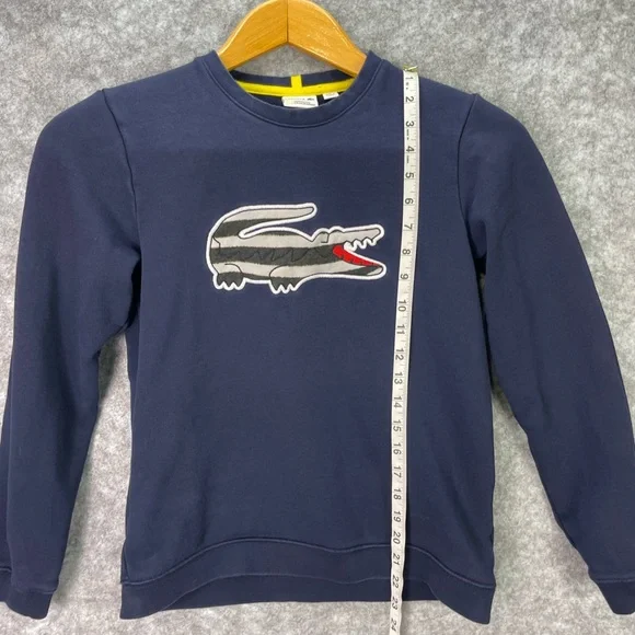 Lacoste National Geographic Sweater Youth 14 Blue Croc Patch Crewneck Pullover - Picture 4 of 9